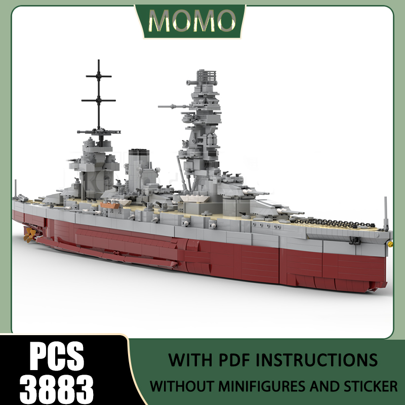 Model Kit Battleship - Модель военного корабля MOC: Конструктор из