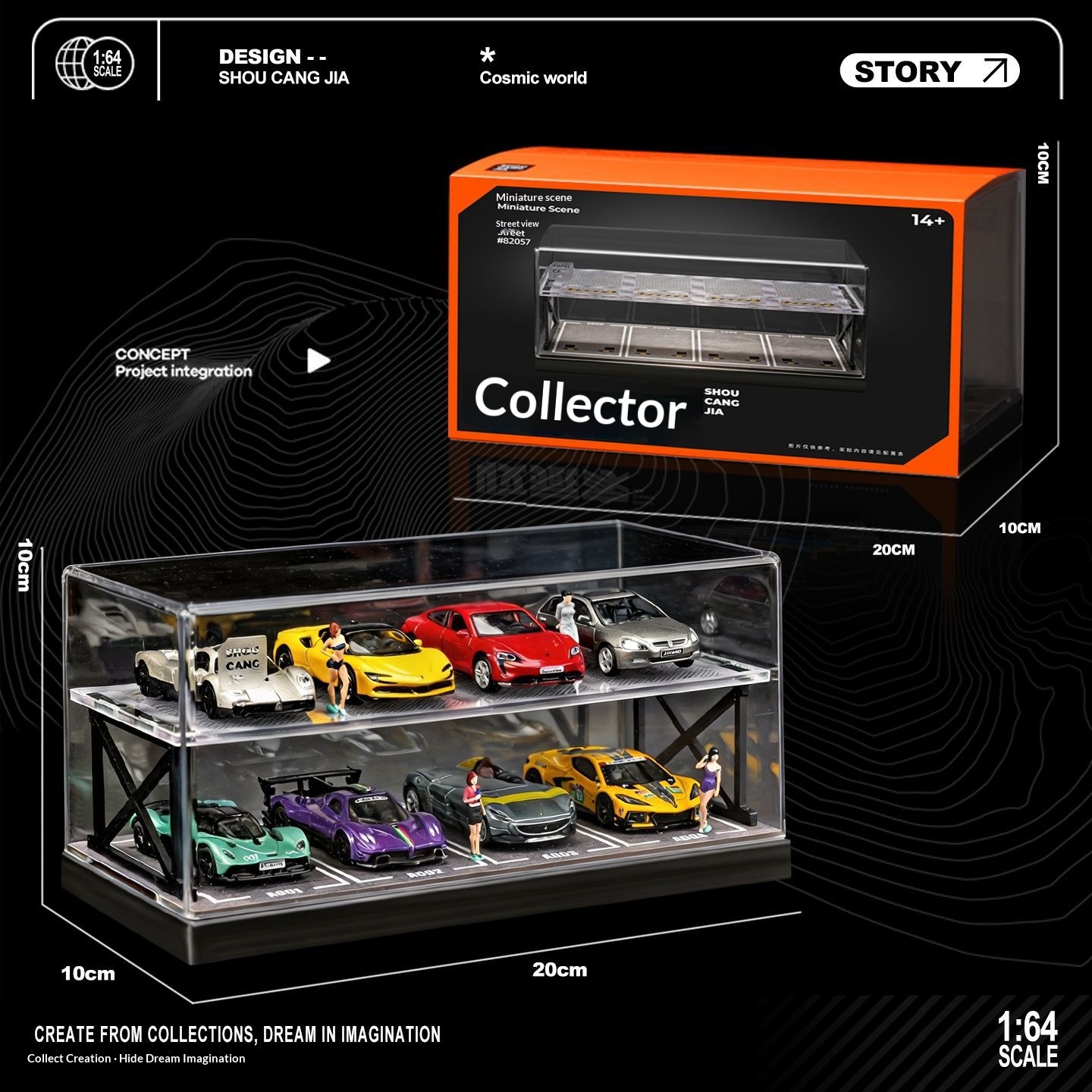 Model Kit Diorama - Коллекционная диорама двухэтажного паркинга в масштабе