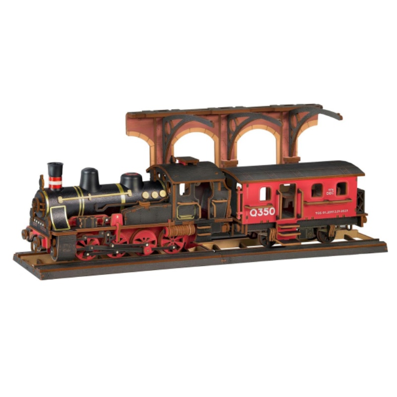Model Kit Locomotive - Наборы моделей паровоз Robotime, 3D деревянные
